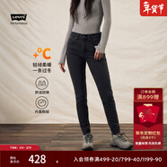 Levi's李維斯冬暖系列女士721修身高腰美式復古cleanfit牛仔褲 黑色 24 (28)