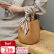 YUYULA牛皮包包女包水桶包高端品牌斜挎手提包生日情人節禮物送女友老婆