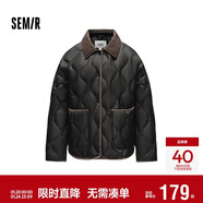 森馬（Semir）羽絨服女中長(cháng)款輕薄拼接燈芯絨翻領(lǐng)2024冬季三防外套109724113004