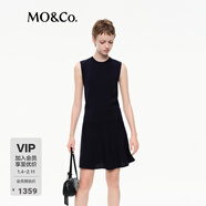 MO&Co.連衣裙夏假兩件輕薄棉麻桑蠶絲混紡針織裙MBE2DRS101 深寶藍色 L /170