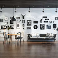 語(yǔ)森憶電影院裝飾畫(huà)影視相框組合掛墻場(chǎng)記板照片墻畫(huà)框 J款33件整套尺寸405x112cm 整套 安裝配件