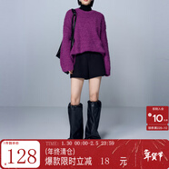 三彩【綿羊毛】2025冬季新款雙面呢休閑褲短褲靴褲女 黑色 S 155/64A