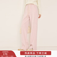 香影【加絨】闊腿衛褲女高腰2025冬裝新款運動(dòng)風(fēng)寬松垂感直筒褲子 粉色 S 155/60A/85-95斤