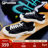 FILA FUSION斐樂(lè )男鞋POP帆布鞋潮牌男子潮流板鞋街拍運動(dòng)休閑鞋男 黑-BK 40