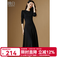 晚白【升級提腰線(xiàn)更顯瘦遮肉】紙片人搭配神裙洋氣百搭打底連衣裙 黑色 M