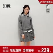 森馬（Semir）商場(chǎng)同款|套裝女冬撞色polo衫短裙2025學(xué)院風(fēng)兩件套101725117004