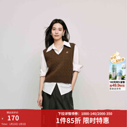 茵曼（INMAN）針織馬甲女2026春季老錢(qián)風(fēng)V領(lǐng)薄冬季學(xué)院風(fēng)內搭毛衣 淺咖色 M
