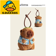 G.duck可愛(ài)卡皮巴拉搞怪小眾書(shū)包掛飾毛絨公仔鑰匙扣感包包掛件玩偶 正版卡皮巴拉-【藍色襯衫】(襯衫