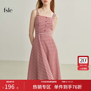 范思藍恩范思藍恩22FS2124法式格子吊帶連衣裙女夏季長(cháng)款甜美氣質(zhì)顯瘦裙子 吊帶紅白格 XL