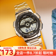 卡西歐（CASIO） 卡西歐(CASIO)電子表 男士多功能運動(dòng)防水手表夜光學(xué)生表 AE-1100WD-1A鋼帶