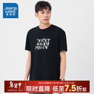 真維斯（Jeanswest）秋季新款純棉針織上衣潮流男士短袖T恤XC 黑色2010 L 180/100A