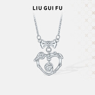 六桂福珠寶S925銀心動(dòng)玫瑰項鏈香風(fēng)甜美風(fēng)格項鏈送女友禮物新年 LGF品牌禮盒心動(dòng)玫瑰項鏈附證書(shū)