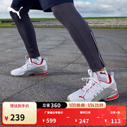 彪馬（PUMA）防滑支撐輕便訓練跑步鞋男新款透氣運動(dòng)鞋AXELION 193148 白-水泥灰-鮮紅色-02 40