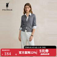 POLOWALK紅色麻花針織開(kāi)衫女秋冬新款保羅女裝新年本命年毛衣開(kāi)衫外套上衣 灰色【新款】 L (165)