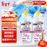威猛先生（Mr Muscle）潔廁靈 600g*2瓶 戀戀桃花 含84精華 潔廁劑 除菌潔廁液 馬桶清潔
