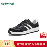 熱風(fēng)休閑男鞋新款男士時(shí)尚簡(jiǎn)約德訓鞋系帶舒適平底休閑鞋男鞋 01黑色 H14M25523 39