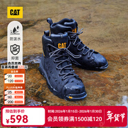 卡特（CAT）馬丁靴工裝靴男鞋牛皮防潑水防撞防觸電戶(hù)外輕量登山靴THRESHOLD 黑色P91696 41