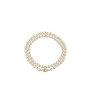 薇薇安·威斯特伍德（Vivienne Westwood）西太后女士珍珠項鏈優(yōu)雅簡(jiǎn)約精致經(jīng)典白色合成珍珠雙排金色金屬 黃色 W1