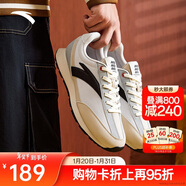 安踏冰糖丨休閑鞋男鞋情侶款秋季新款薄底阿甘鞋撞色復古運動(dòng)鞋子男