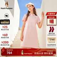 暇步士（Hush Puppies）【休閑舒適】女裝2025夏季簡(jiǎn)約基礎款多色polo裙 淺櫻粉 S