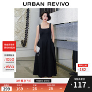 UR秋季新款女裝時(shí)尚法式氣質(zhì)優(yōu)雅無(wú)袖連衣裙UWG740168 正黑1 XS