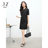 玖姿（JUZUI）JUZUI玖姿氣質(zhì)學(xué)院風(fēng)釘珠針織連衣裙女2025夏季新款JTFX31601 素黑 XS