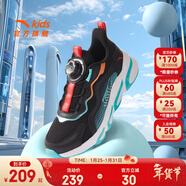 安踏兒童運動(dòng)鞋男女童跑步鞋秋冬季網(wǎng)革旋鈕扣犟彈科技學(xué)生赤焰跑鞋 【男密網(wǎng)】黑/熒光水綠5523J-4 28 鞋內長(cháng)17.5cm
