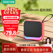索愛(ài)（soaiy）藍牙音箱小型音響便攜式插卡u盤(pán)播放器音樂(lè )大音量長(cháng)續航廣場(chǎng)舞無(wú)線(xiàn)戶(hù)外車(chē)載聽(tīng)書(shū)唱戲機SD16尊享紅