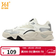 361°女運動(dòng)鞋秋季新款361度女板鞋 羽毛白/銀白色 35