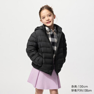 優(yōu)衣庫童裝男女童PUFFTECH空氣棉服可機洗連帽外套排骨棉服478123 09 黑色 160