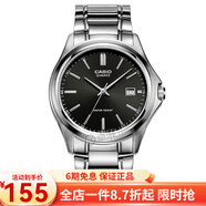 卡西歐（CASIO） 卡西歐(CASIO)男表 簡(jiǎn)約商務(wù)運動(dòng)石英手表男送男友禮物 黑盤(pán)鋼帶MTP-1183A-1A