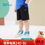 361°兒童短褲夏季男女童3-12歲透氣運動(dòng)褲梭織五分褲 黑 120