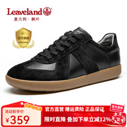 楓葉（leaveland）意大利男鞋2025新品真牛皮復古情侶款德訓鞋戶(hù)外男士運動(dòng)休閑板鞋 【升級版抑菌】黑色（皮鞋碼） 35