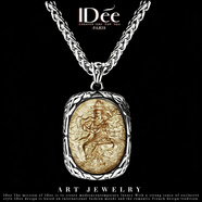 IDee  CREATIVE IDER FOR YOU法國IDee生肖守護佛牌項鏈男潮牌個(gè)性復古設計感吊墜配飾品禮物 生肖鼠千手觀(guān)音菩薩 鏈長(cháng)60+5CM，吊墜3*4CM