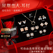 希芙尼 XIFU NIUTR一周耳釘禮盒耳飾耳墜輕奢小眾高級感套裝新年生日禮物送女友老婆 耳釘+項鏈套裝【當/次日達】