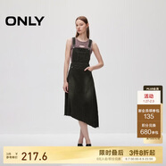 ONLY 2024秋季個(gè)性設計感中長(cháng)款背帶裙牛仔連衣裙女|124342021