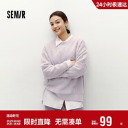 森馬（Semir）毛衣女冬季oversize小狗提花圓領(lǐng)軟糯毛衫慵懶風(fēng)上衣101724107028