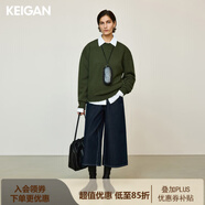 KEIGAN精英衣櫥開(kāi)間秋冬新款神褲 長(cháng)絨棉萊賽爾加絨直筒七分牛仔褲女 VTG原牛藍 L 38