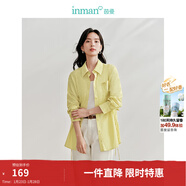 茵曼（INMAN）法式碎花高級感2025夏女新款休閑中長(cháng)吊帶連衣裙子 防曬襯衫-檸檬黃 -18424160 M