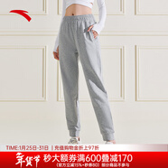安踏（ANTA）女褲加絨保暖運動(dòng)褲女冬季新款針織褲子直筒長(cháng)褲學(xué)生休閑褲衛褲 （秋冬季收口衛褲）灰花灰 XL (175/推薦125-140斤)