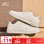 鴻星爾克板鞋男秋冬季新款滑板鞋經(jīng)典天和復古休閑鞋男輕便運動(dòng)鞋子男 微晶白 42