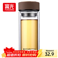 富光 男女士雙層玻璃杯 高硼硅玻璃304茶隔水杯子 帶茶隔泡茶杯500ml