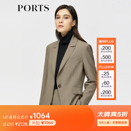 PORTS寶姿新品女裝長(cháng)袖西服ALM8J015MWP098 褐色 XS (2)
