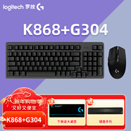 羅技（Logitech）K865/K868無(wú)線(xiàn)機械鍵盤(pán) G304無(wú)線(xiàn)鼠標電競游戲鍵鼠套裝便攜家用辦公鍵盤(pán)鼠標套裝 TTC紅軸藍牙鍵盤(pán) K868黑色【K865升級款】+G304黑色