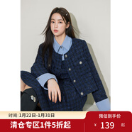 獨束大碼女裝優(yōu)雅小香風(fēng)連衣裙套裝女新款微胖mm簡(jiǎn)約襯衫領(lǐng)時(shí)尚套裝 外套 XL