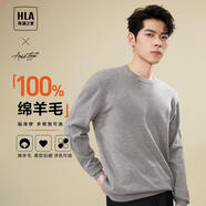 海瀾之家【品牌專(zhuān)供】長(cháng)袖針織衫男輕商務(wù)經(jīng)典圓領(lǐng)純羊毛毛衣HNZAW3Y055A