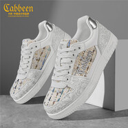 卡賓（CABBEEN）馬年限定高端鞋子男2026新款紅色本命年運動(dòng)休閑板鞋厚底增高鞋男 米白 42 【標準皮鞋尺碼】