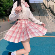 唐努烏（Tang Nu wu）【7件套】電競少女jk制服正學(xué)生百褶格裙校服日系正統(tǒng)學(xué)院風(fēng)短裙 小椿裙【全7件套】 S【75-90斤】