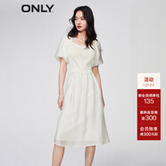 ONLY時(shí)尚復古燈籠袖中長(cháng)款方領(lǐng)連衣裙女|123207080 A01 香草冰VANILLA ICE S 160/80A