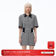 RE'VAN芮范秋季新品設計師款復古撞色條紋連衣裙RN71101085 橫條紋 M 38